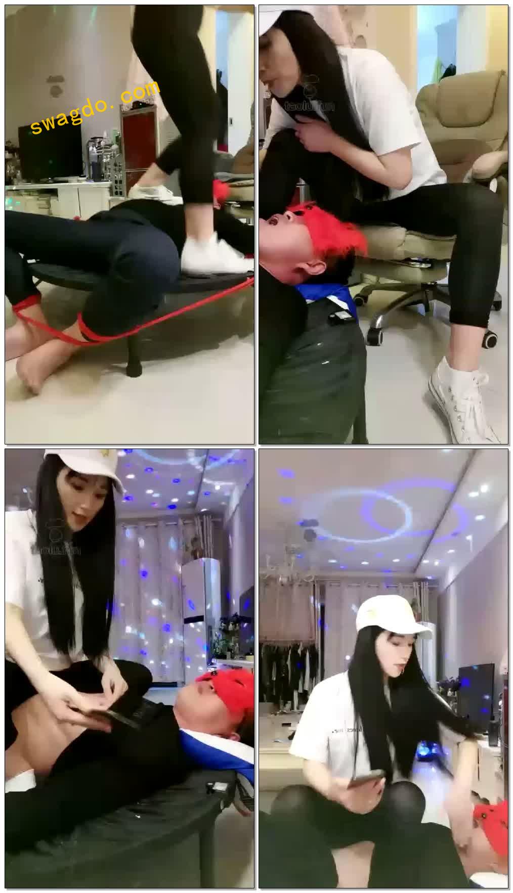 【Michelle傲雪s】小白鞋蹦床玩健身玩宠物（踩踏虐乳深喉）【31分钟】