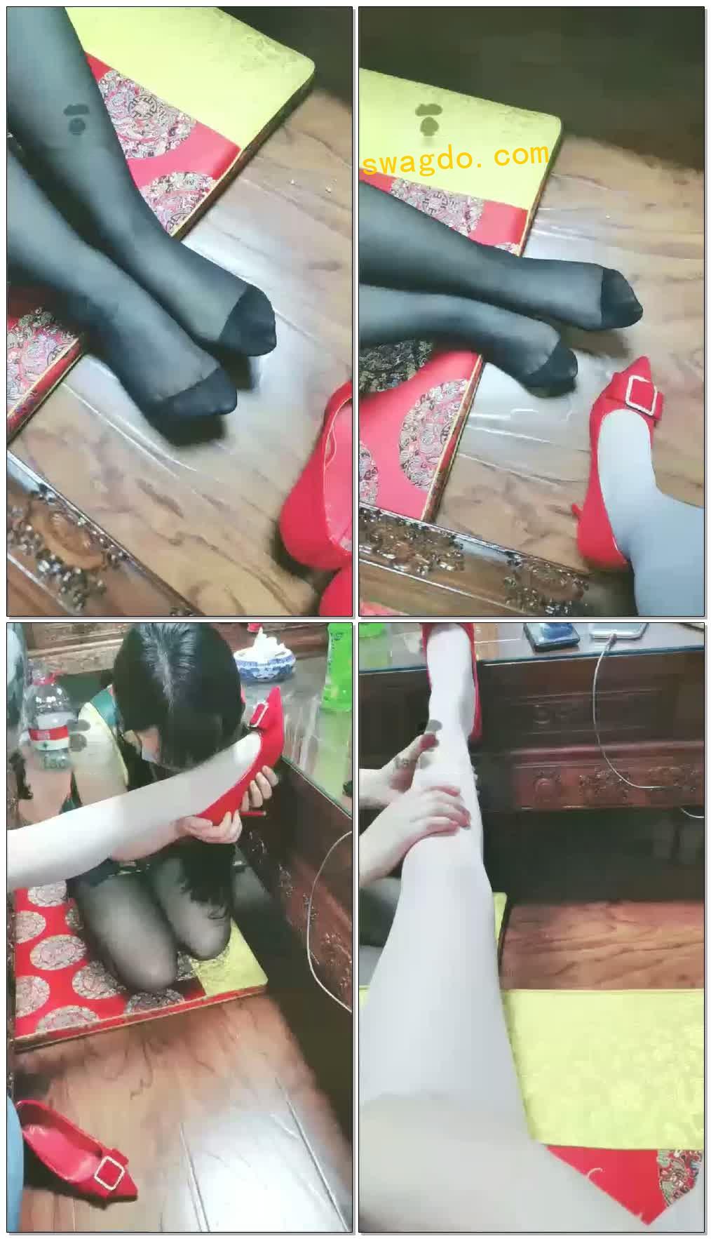 【雨嘉S】聚会结束，闲聊，女m跪陪舔脚【23分钟】