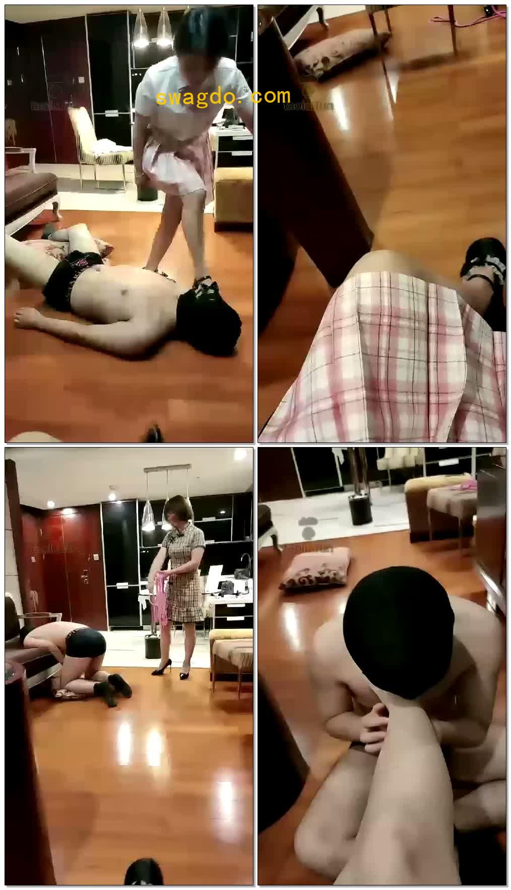 【糖糖的小姨】双主调教，踢打耳光踩踏舔脚【39分钟】【高清】