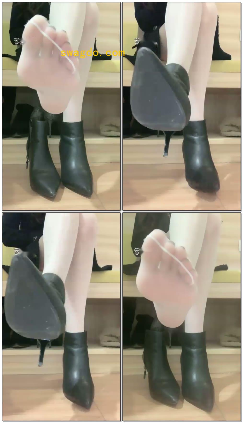 【安主S】仰视角美腿肉丝短靴【75分钟】【标清】