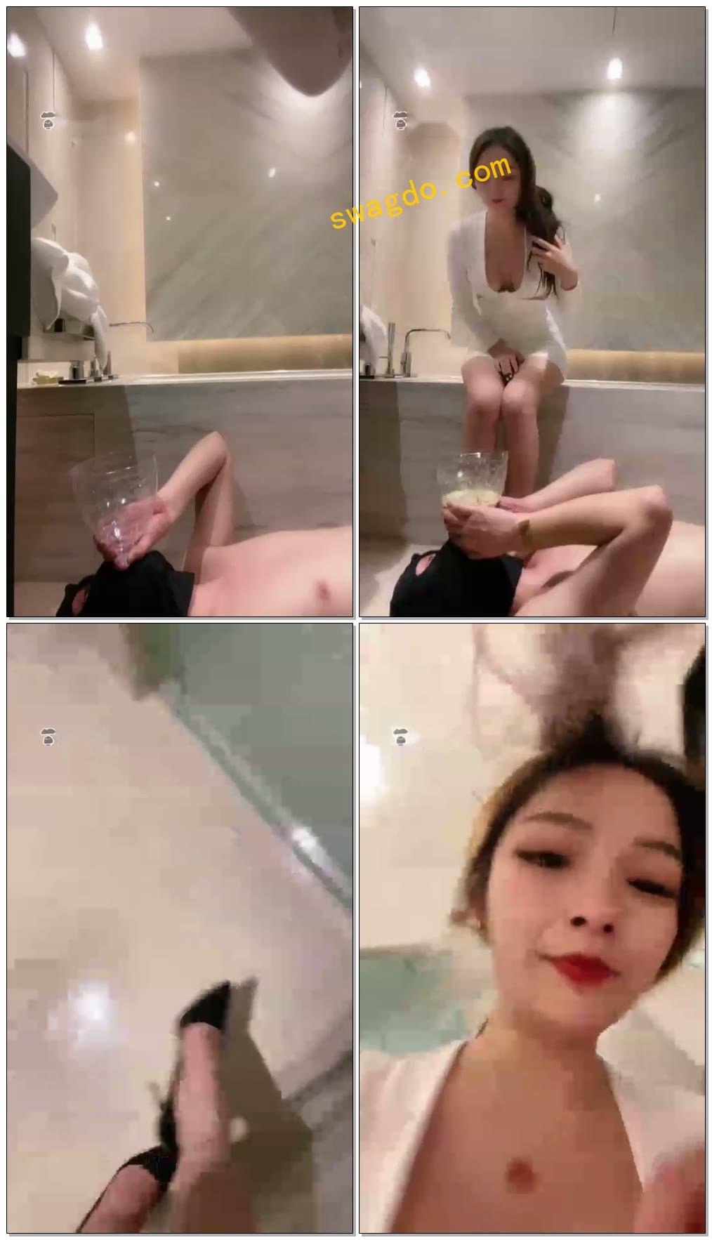 【一诺大小姐&樱桃小S】超重口-5斤圣水呕吐物，轻口观众都求放狗【77分钟】【标清】