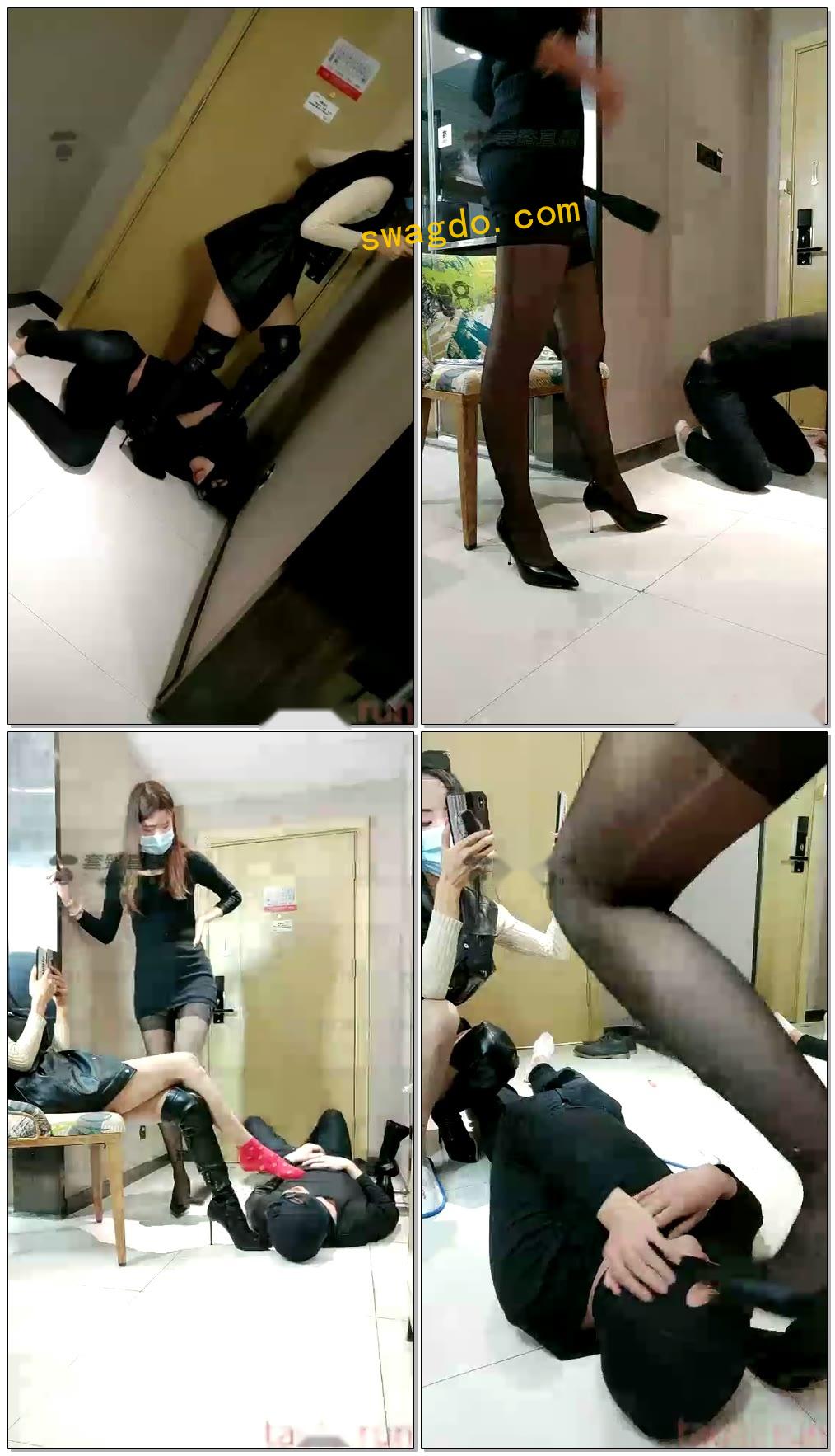 【大佩佩S】双主调狗踩踏骑马钻胯,黑丝深喉脚耳光,大红棉袜【66分钟】【高清】