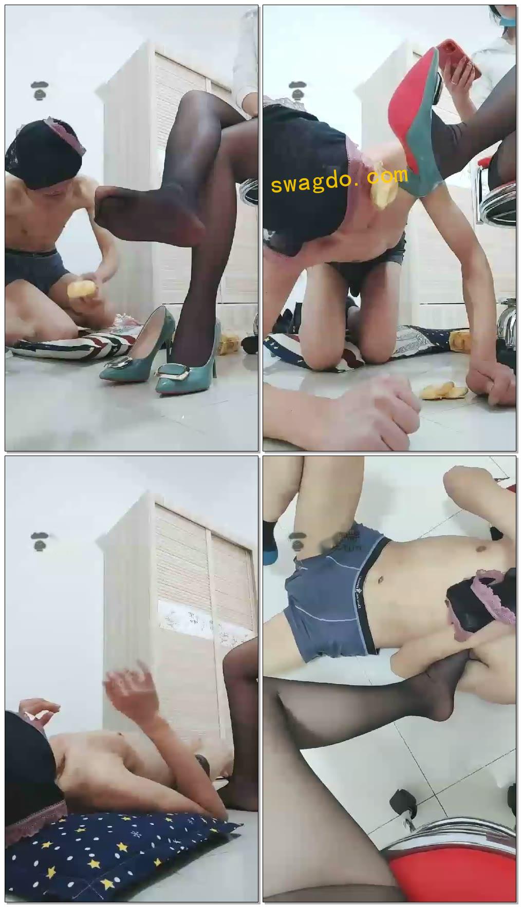 【奈奈S】暴虐老狗第四场：喂食口水分泌物【23分钟】【标清】