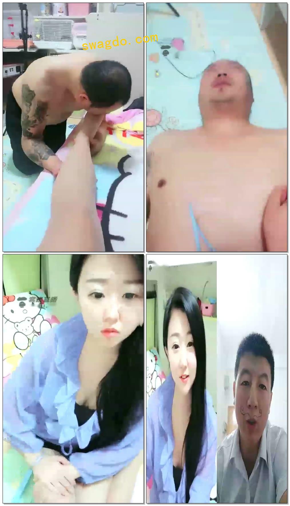 【白冰冰】直播舔脚舔丝袜【55分钟】【标清】