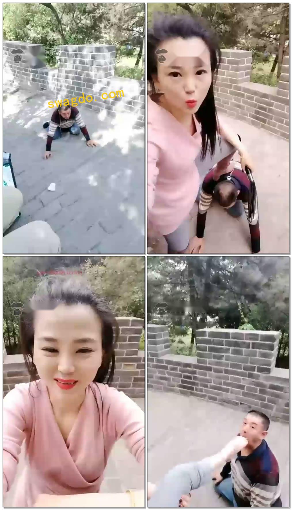 【嘉馨女主】户外调教老狗，辱骂插嘴骑马钻胯【45分钟】