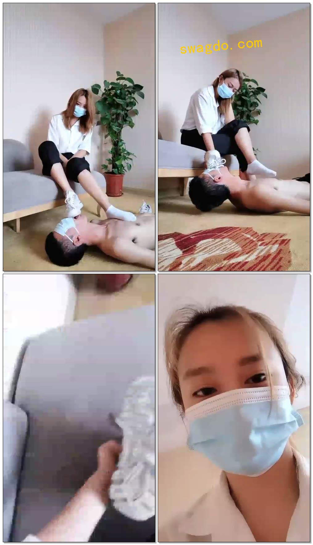 【杳杳小主s】脏球鞋玩死披着人皮的骚狗,深喉玩出血【54分钟】