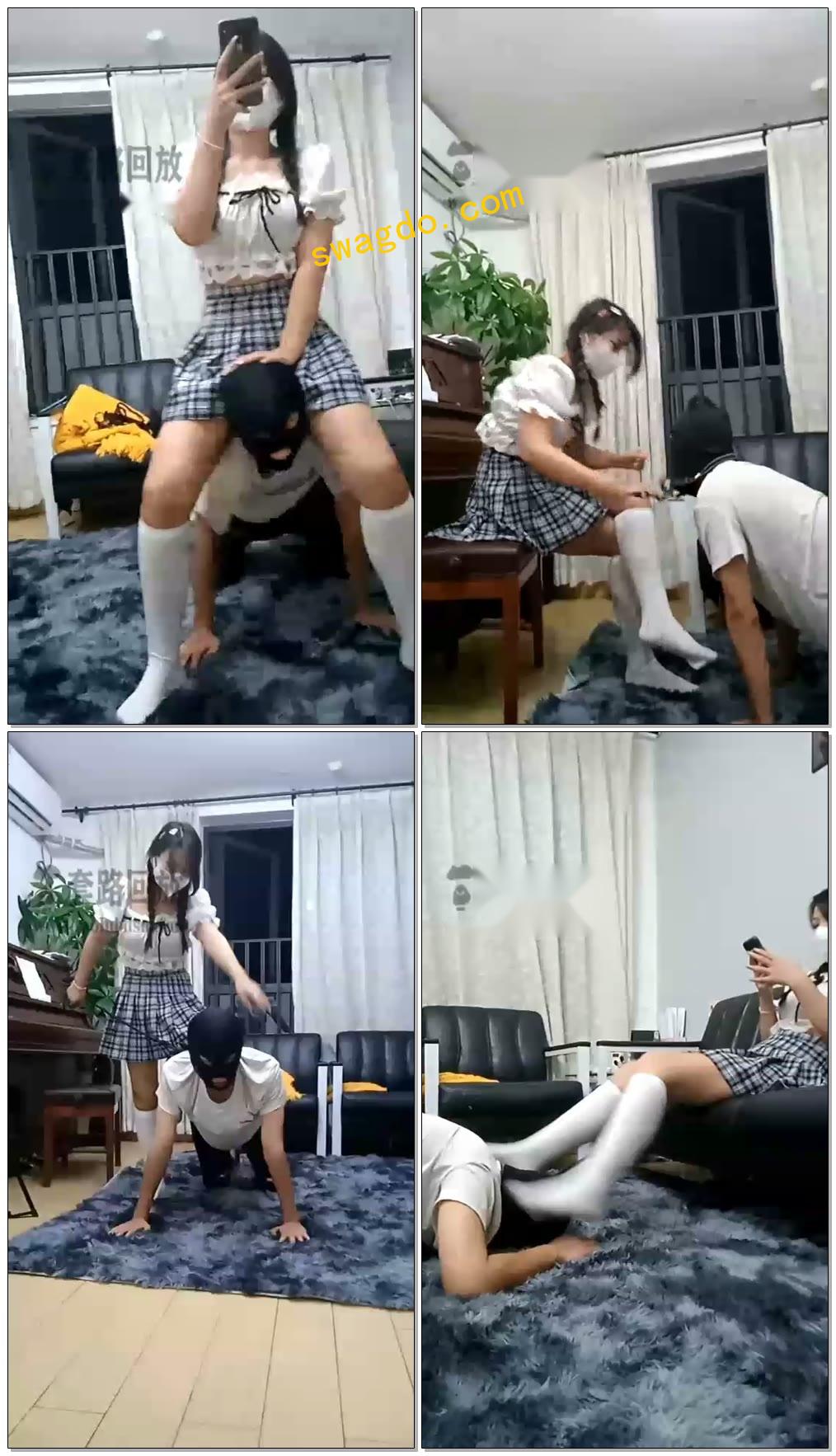 【涵涵s】白丝调教,鞭打骚狗,乘骑玉足呼吸控制【51分钟】