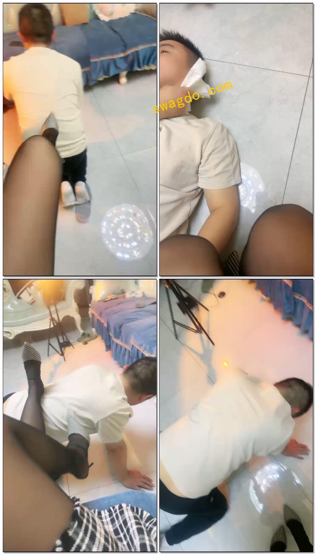 【灵灵s小仙女】露脸调教酸奶喂食吃口水暴力耳光踢踹【40分钟】