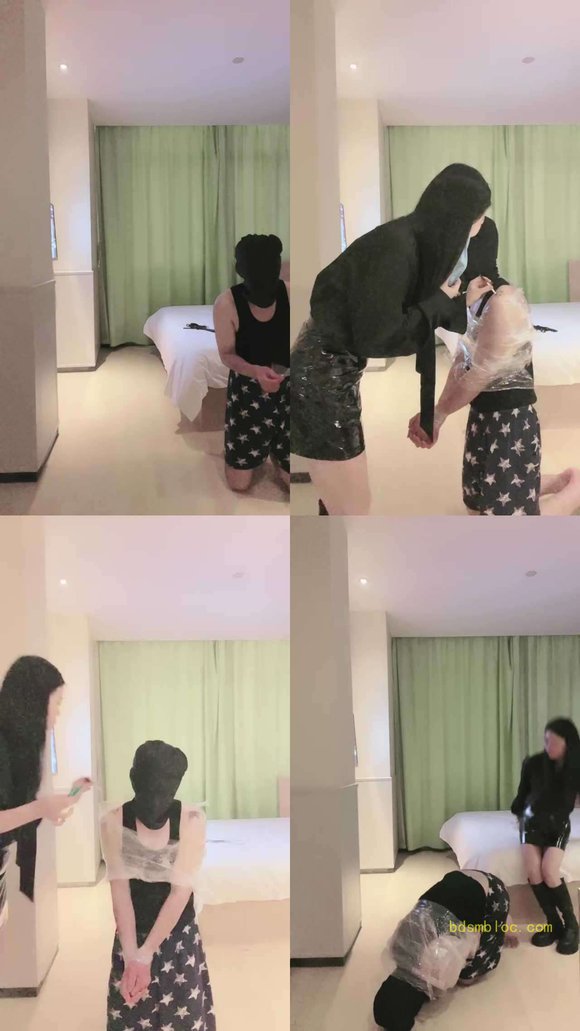 【清禾】保鲜膜窒息-鞭打踩踏耳光-人体烟灰缸