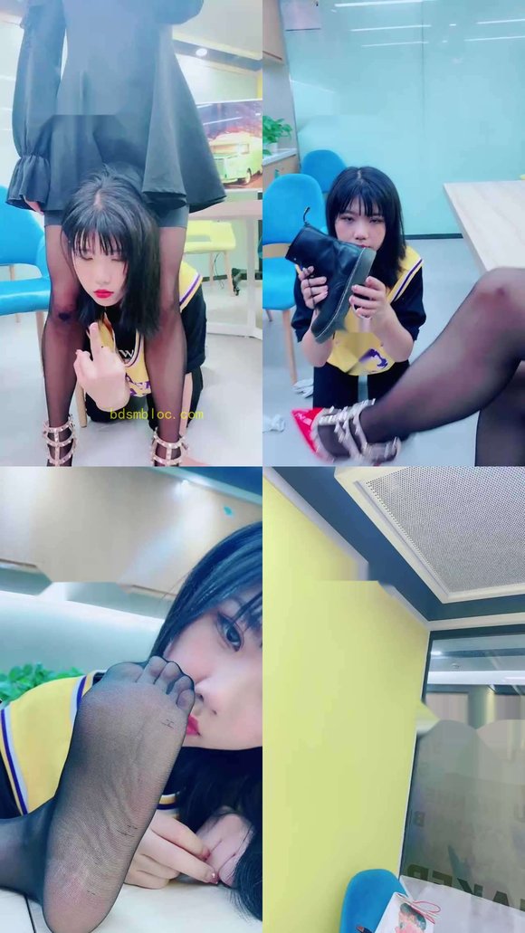 【美离子】办公室调漂亮女奴舔脚