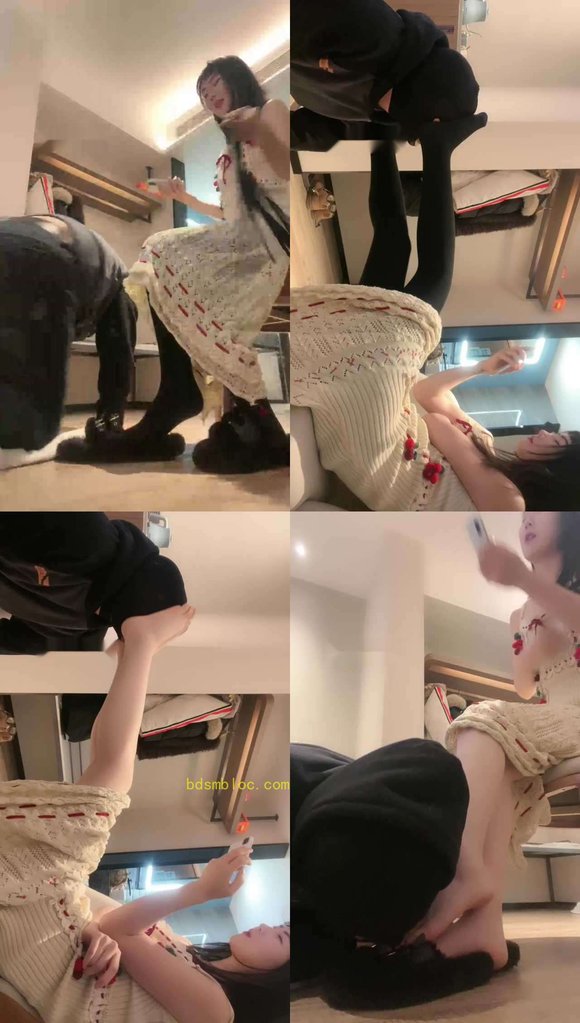 【南纯熙】鞭打/狂吸黑丝脚/人体座椅/转胯/裸足恋足舔