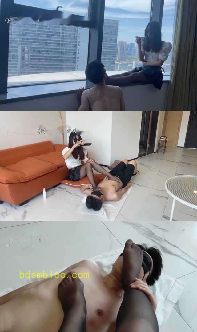 【黑丝诱惑】【馨馨】素人篇：专业舞蹈演员馨馨长靴踩枕头黑丝虐乳踩踏