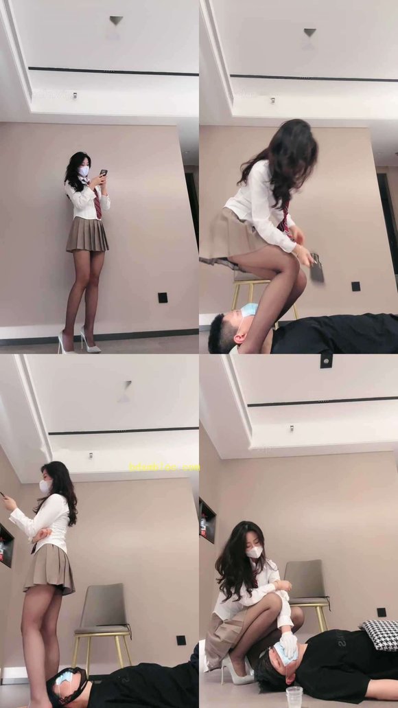 【禾未】黑裙JK少女-高跟惩治偷拍大叔