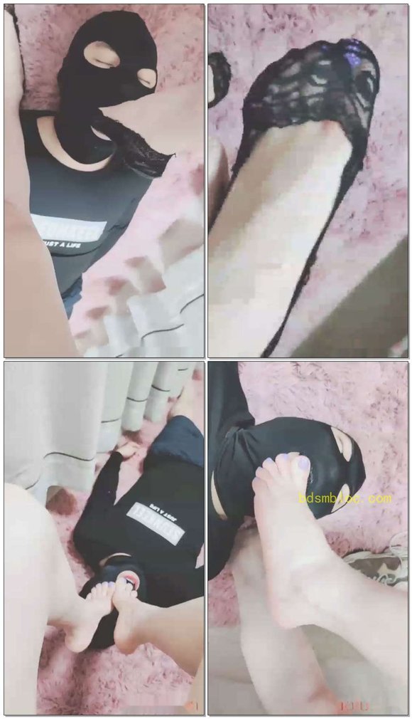 【灵竹】喂狗吃蕾丝船袜,精彩