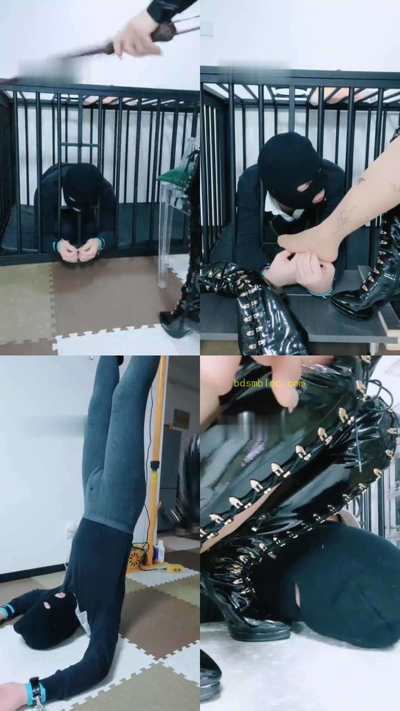 【媚娘】狗笼圈养长靴狠虐