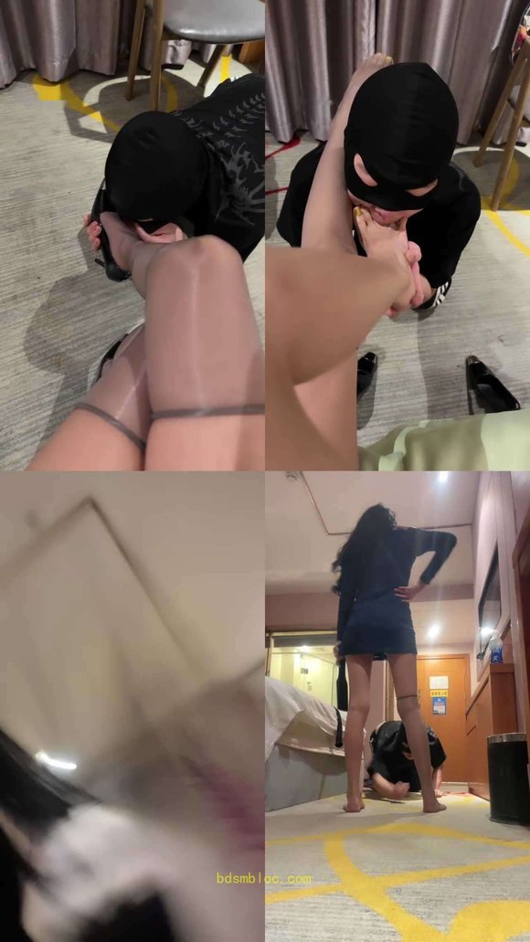 【冷爷】高跟黑丝踩/闻舔脏鞋原味袜子美腿