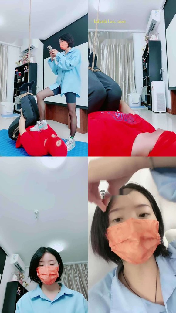 【美离子】吊绑贱狗暴力踩/踹
