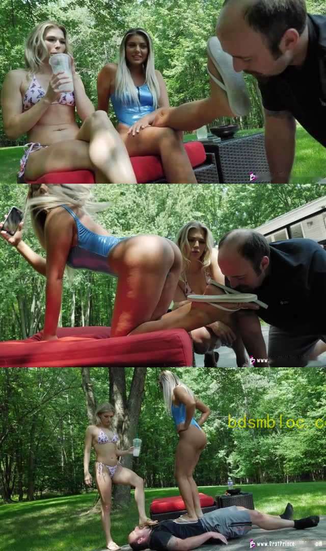 【欧美女王】BP-贱狗林间别墅跪舔Amber女神和闺蜜的凉拖脏鞋底!吃鞋底灰混合物!