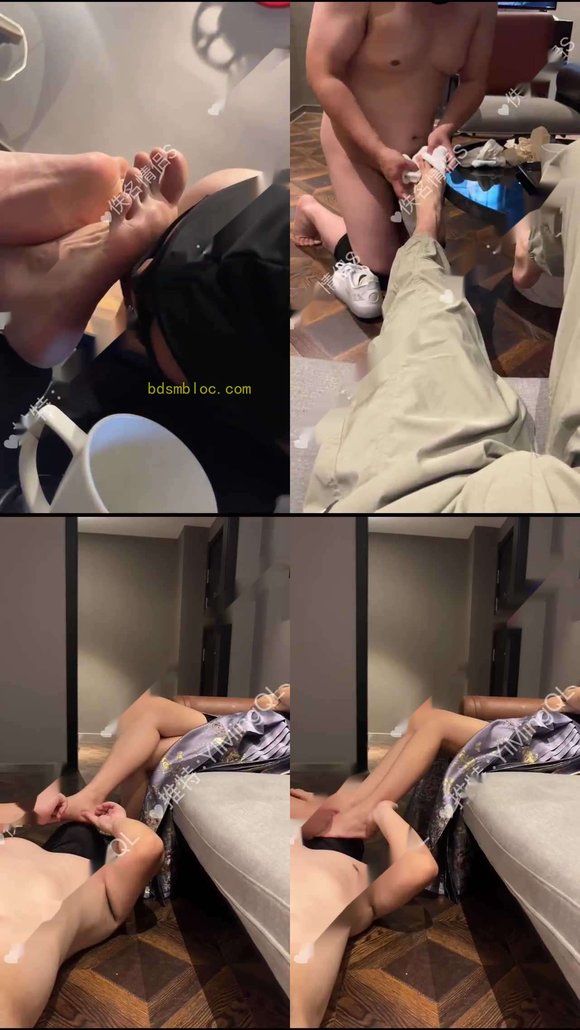 【佚名夫妻主】调教贱狗沦为两位主人的足下奴