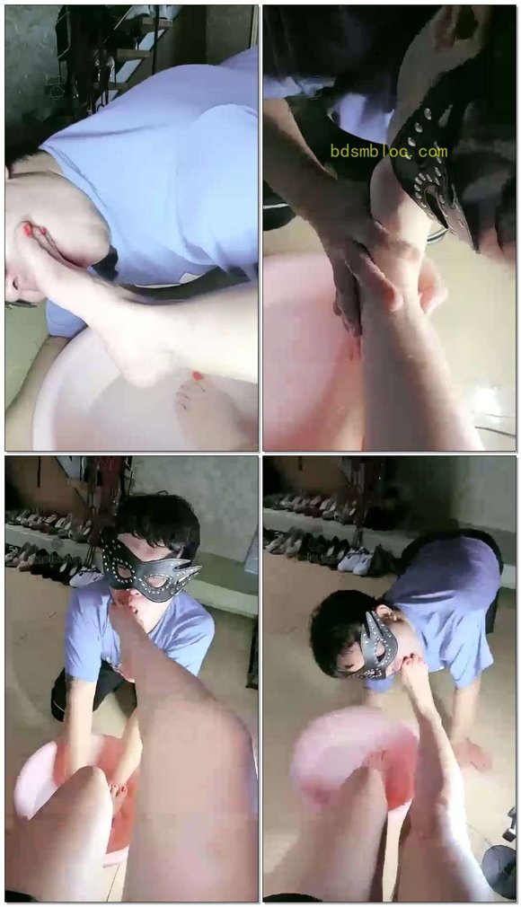 【林夕女王】足疗师来按摩，喝洗脚水，舔裸足，虐乳头，扇耳光