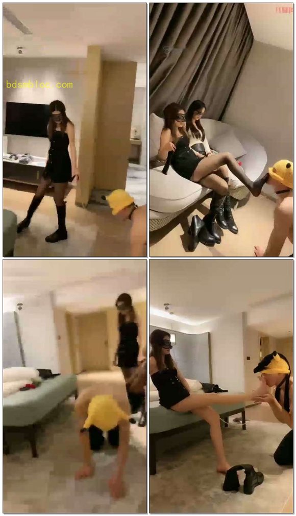 【草莓S】双模特儿玩小弟，长靴丝袜诱惑