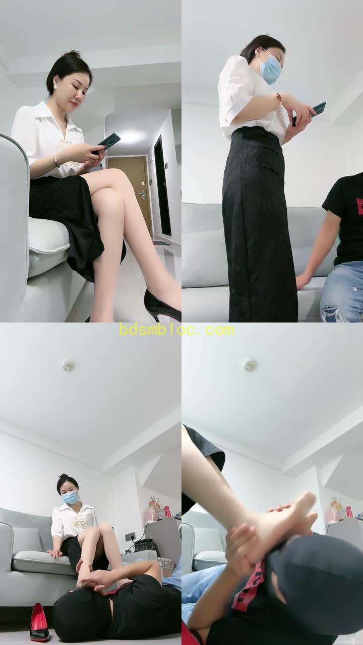 【丽娜】用高跟肉丝脚引导圈外男