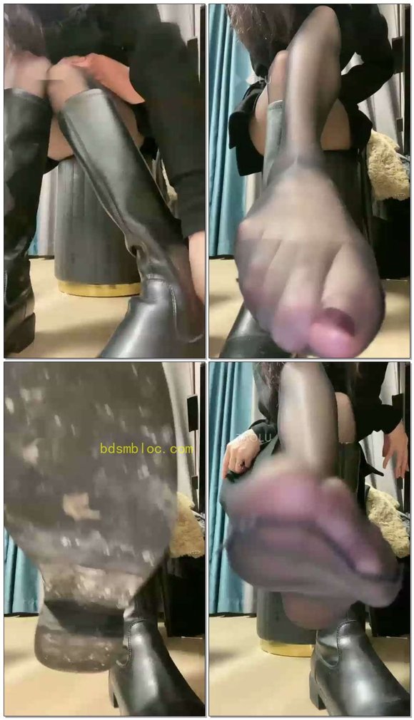 【草莓大大】舔脏鞋底长靴黑丝