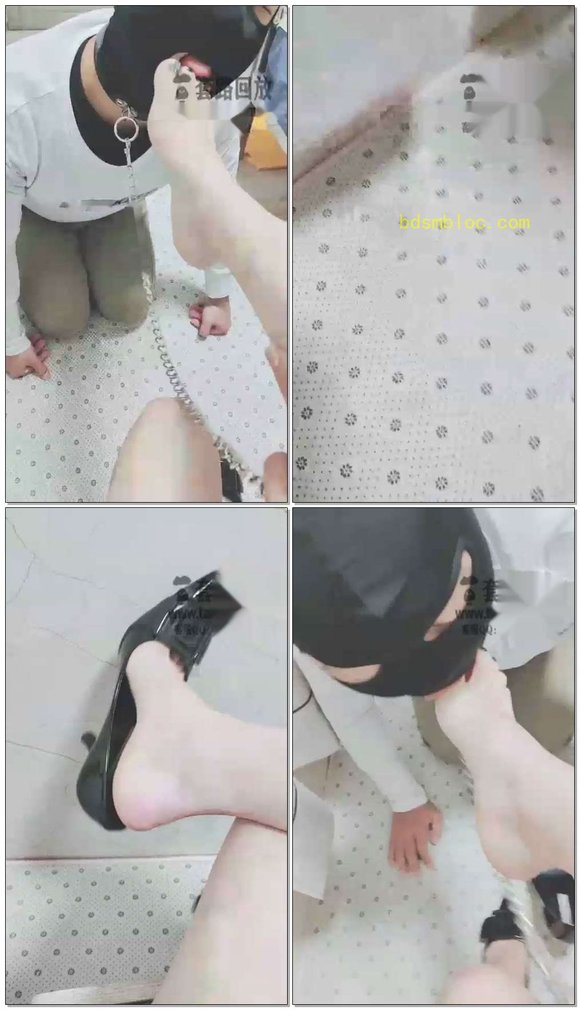 【夏琳】贱狗连舔脚都舔不好被主人打