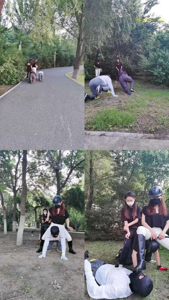 【魔鬼天使】户外公园带表妹骑马遛狗/舔鞋底耳光