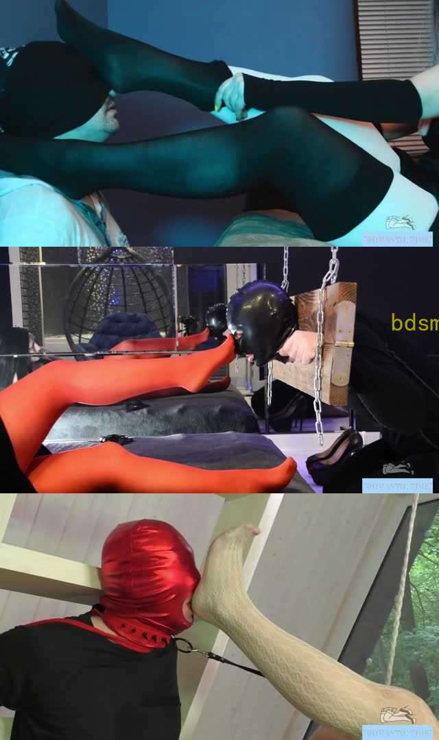 【欧美女王】【超精彩顶级女S极限脚深喉刁难】枷锁狗笼秋千踏板固定脚奴狠虐