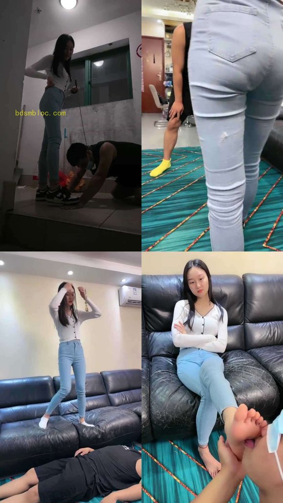 【艾莉】楼梯间骑马爬行/吃口水鞋底/白袜脚全体重踩踏/提档