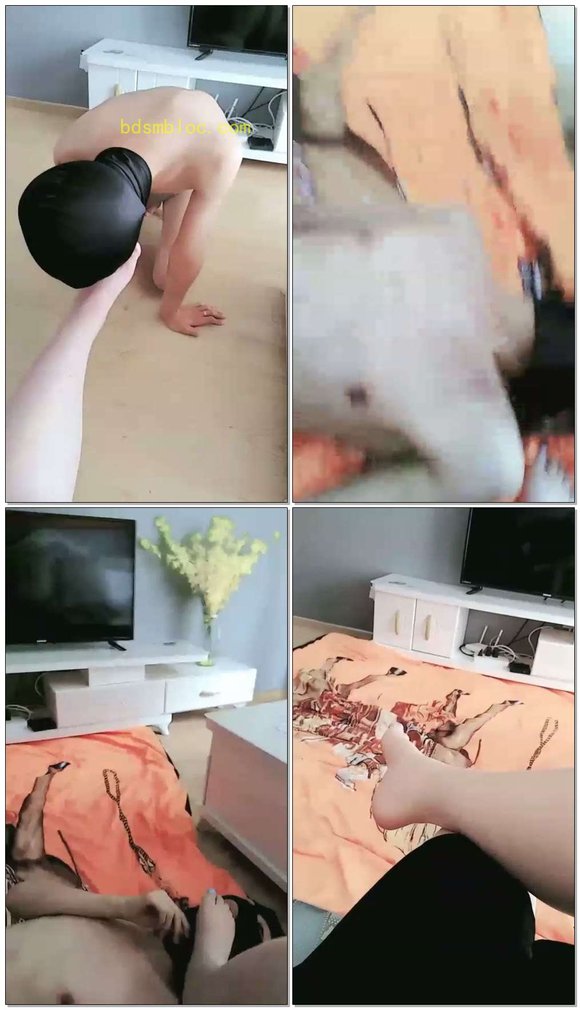 【魅s】贱狗舔脚，虐乳，踢JJ
