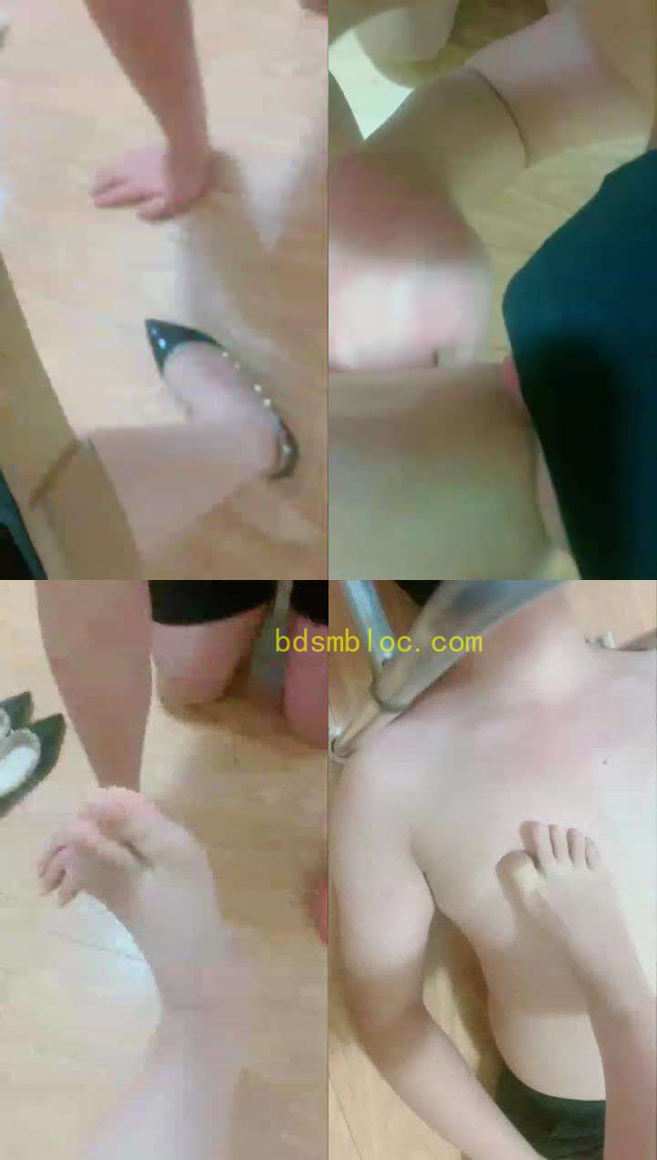 【冷玥】舔鞋底，舔脚，虐乳