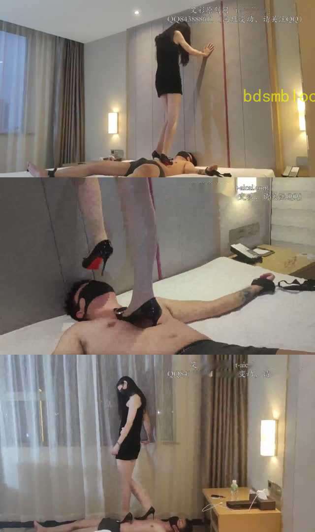 【小鱼女神】捆绑束缚奴隶四肢 在床上高跟蹦迪 无视脚下生灵