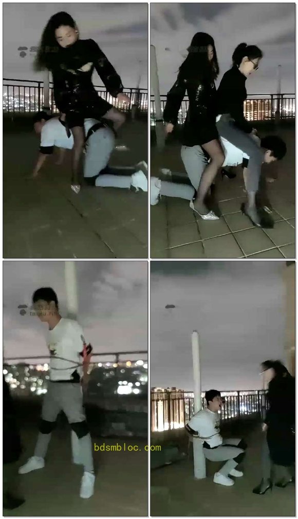【涵涵11s】涵涵苏曼天台调教小奶狗