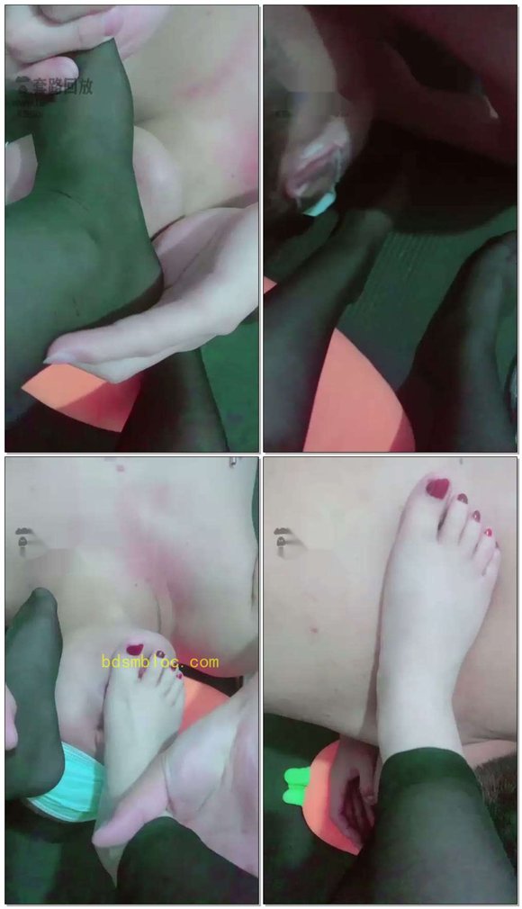 【莜莜S】帆布鞋黑丝调教