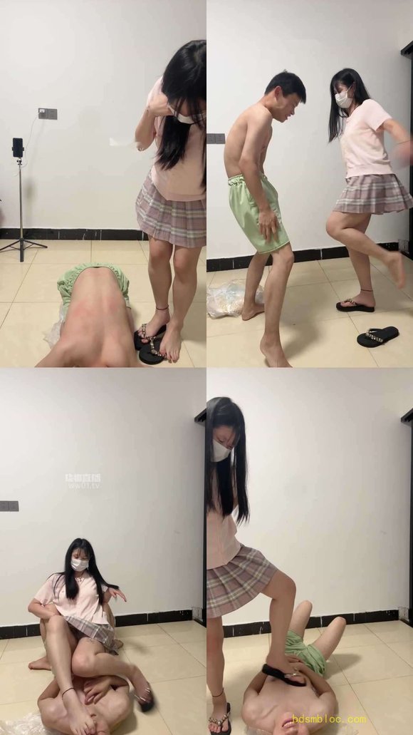 【彩虹大人S】调河南贱狗，舔脚踢裆耳光