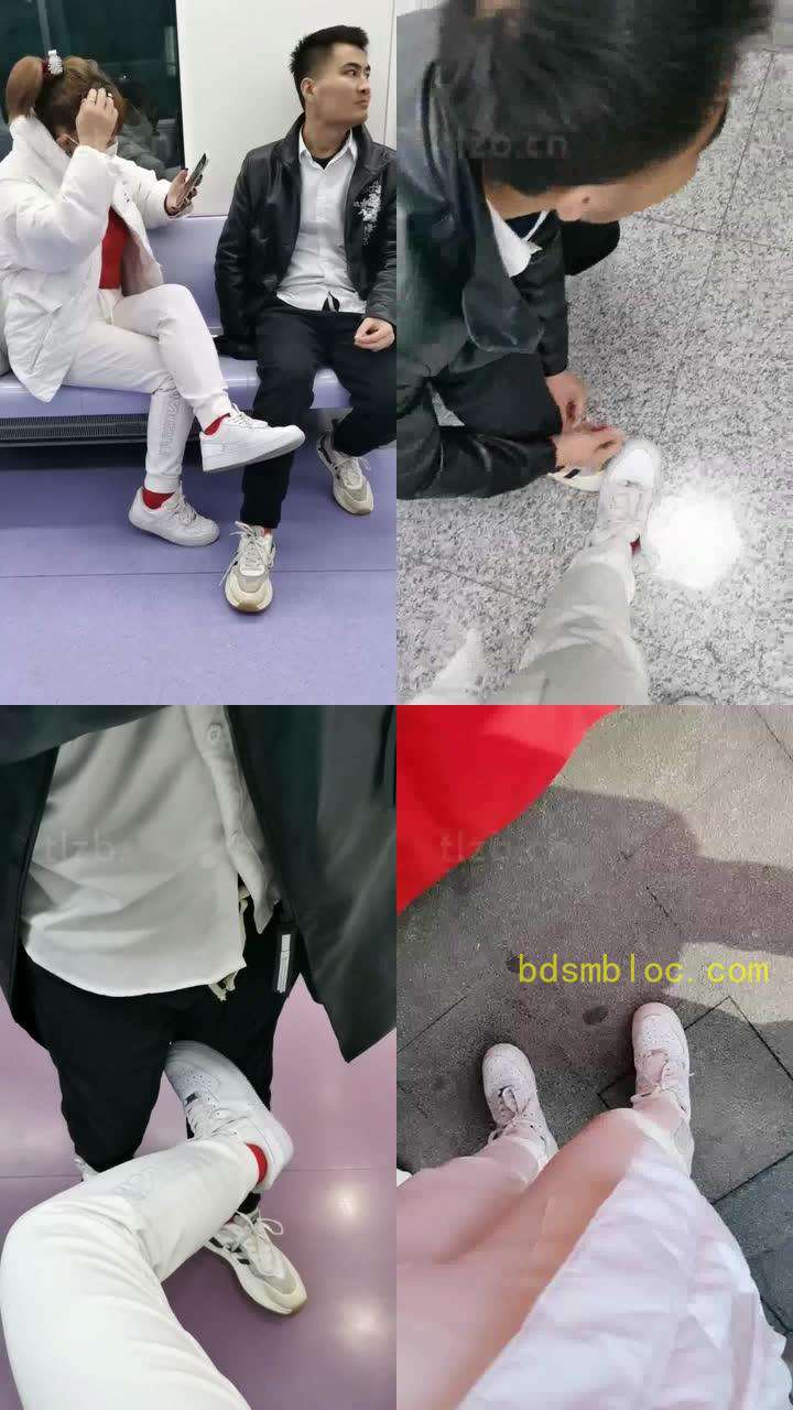 【乐姐】地铁上挑逗贱奴