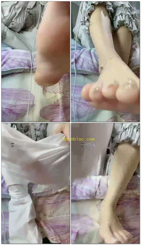 【绘子】裸足超近距离贴屏，敷脚膜全过程