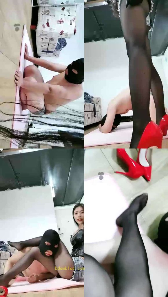 【芷晴】踹肚子黑丝腿绞贱货
