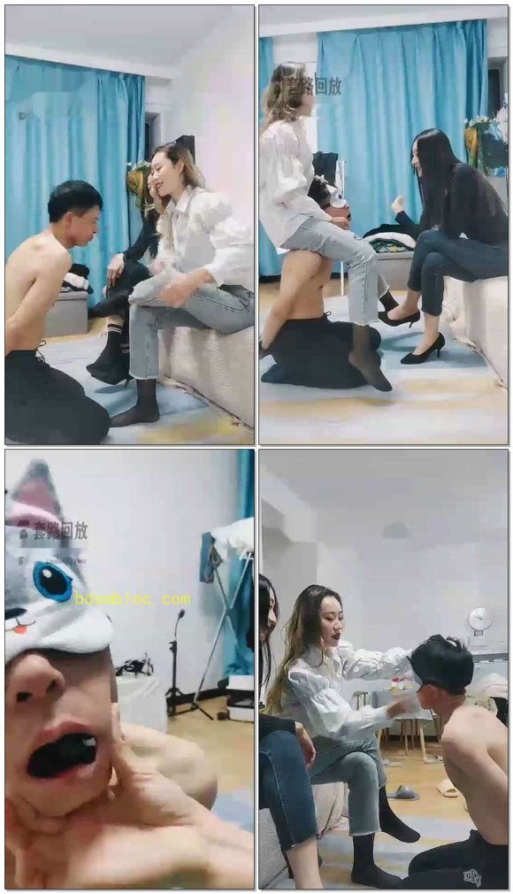 【二宝s】和素人女友花样耳光专场袜子塞满嘴连抽