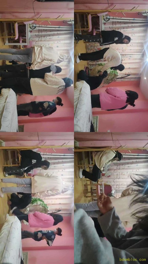 【挨打M】精神小妹群调群殴