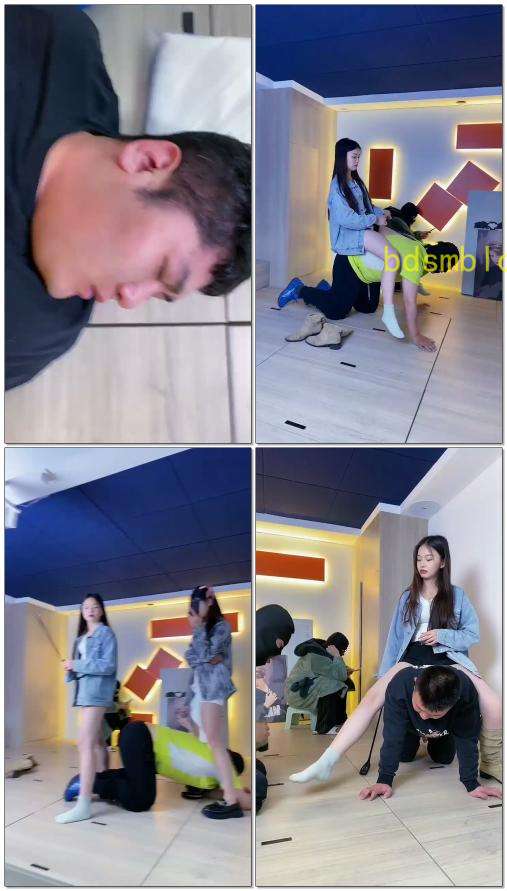 【麋鹿银儿】素人小唐嫣踩頭行走舔脚加浓痰