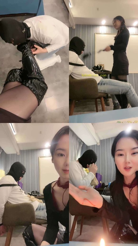 【南纯熙】捆绑椅子虐/长靴踩/鞭打/闻丝袜/滴蜡/虐乳