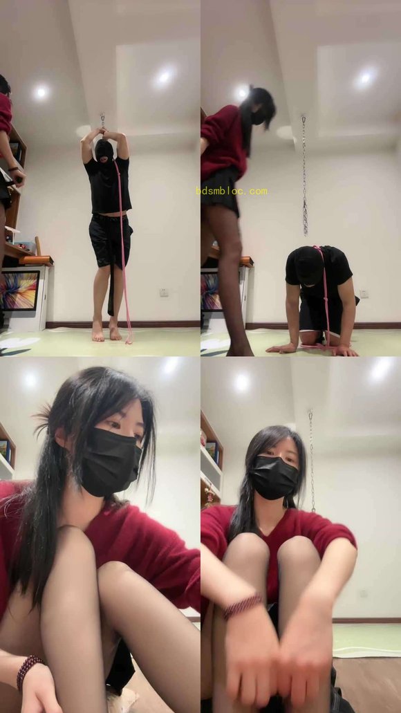 【周蜜】铁链吊绑重度鞭打