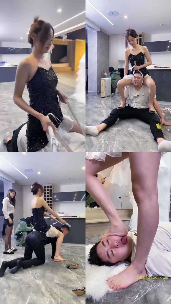 【麋鹿银儿】美脚深喉 踢裆 骑马强制爬行
