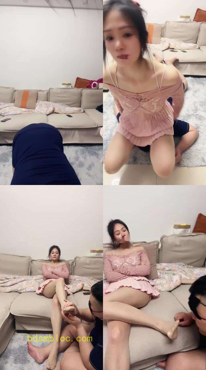 【埋汰】肉丝美腿诱惑男友做奴