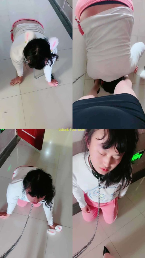 【桃子老师】楼道公开遛狗处刑