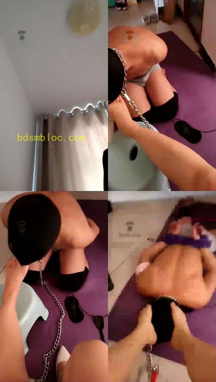 【白狐】捆绑乳夹跪着舔脚 续