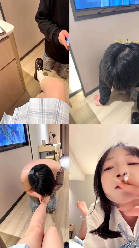 【Kkll】JK可爱主调教纹身狗美脚侍奉